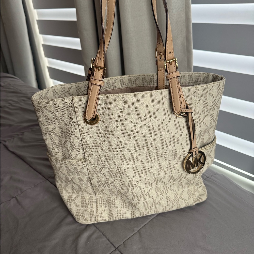 Michael Kors Monogram Cream Tote